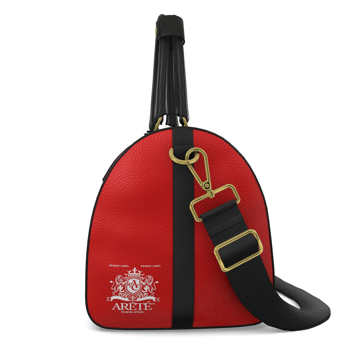 The ARĒTÉ™ Signature Heraldic Red Leather Duffle Bag