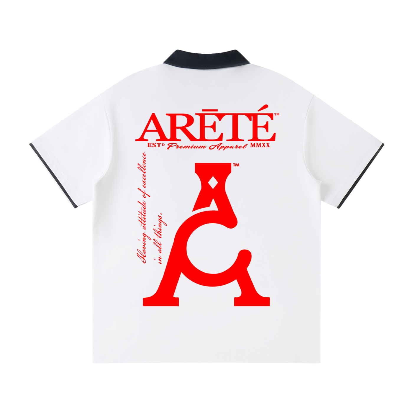 ARĒTÉ™ Contrast Collar Raglan Polo Shirt