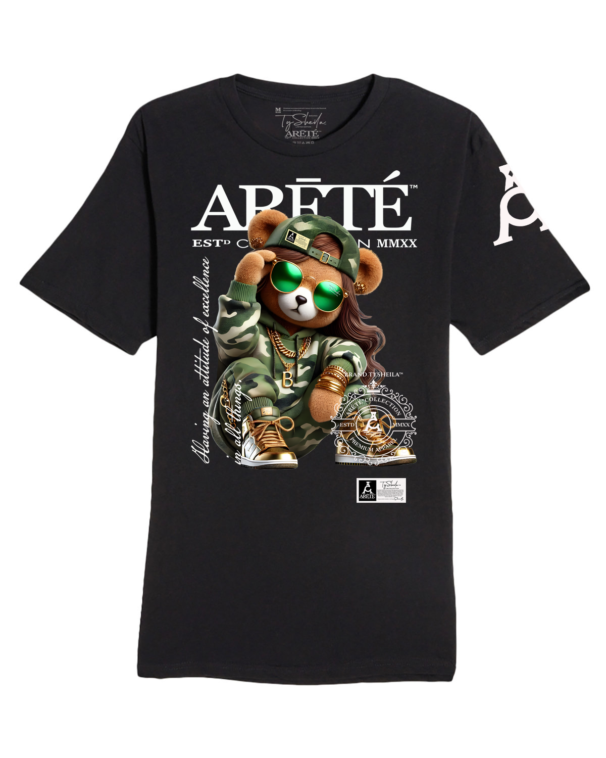 The ARĒTÉ™ Camo Girl Bear (Her & His Tee Sets)