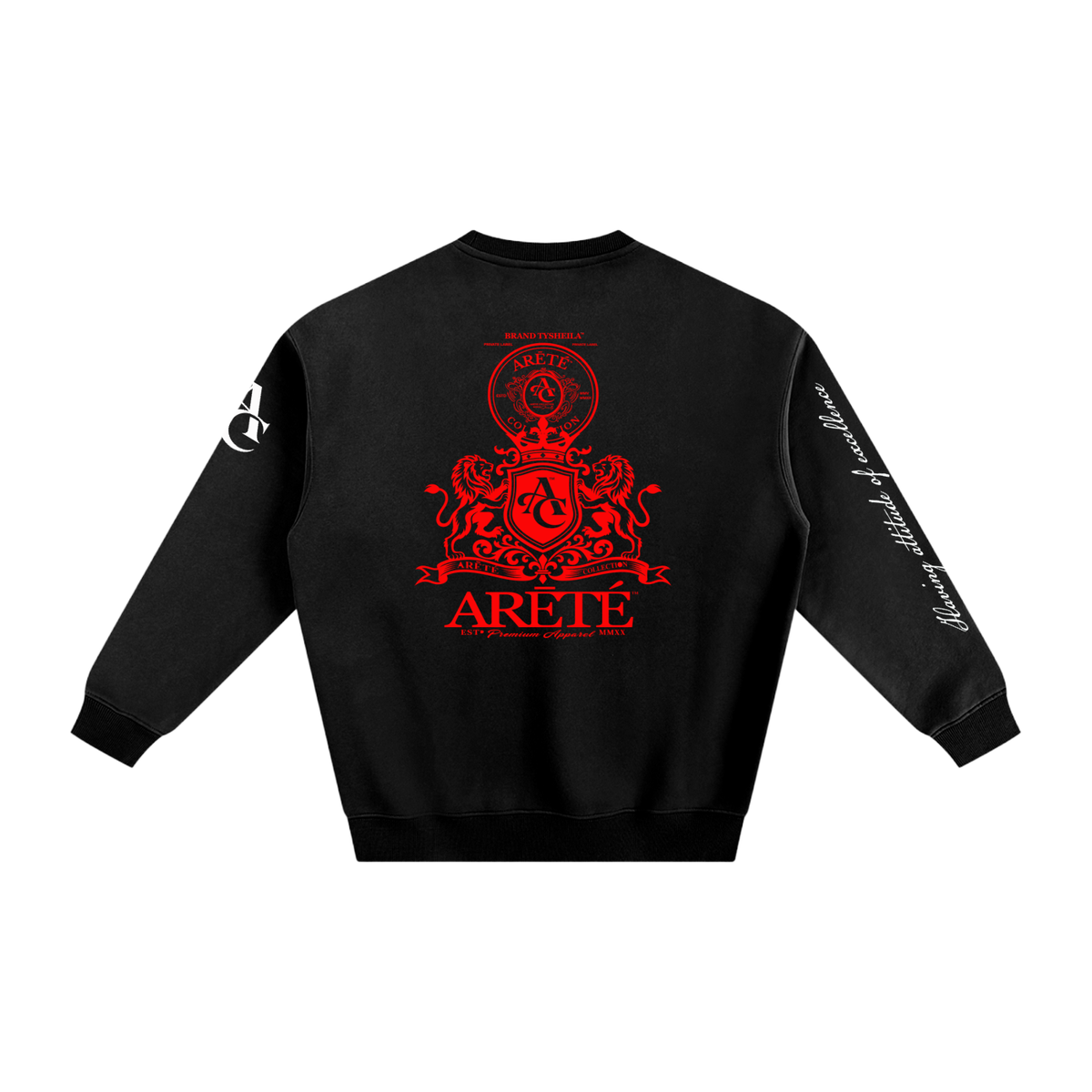 ARĒTÉ™ Signature Heraldic Logo Fleeced Sweatshirt