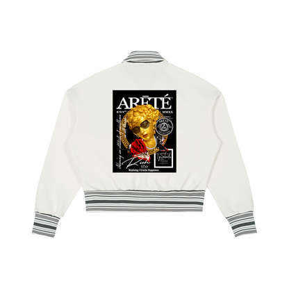 The ARĒTÉ Striped Rib Collar Zip Jacket