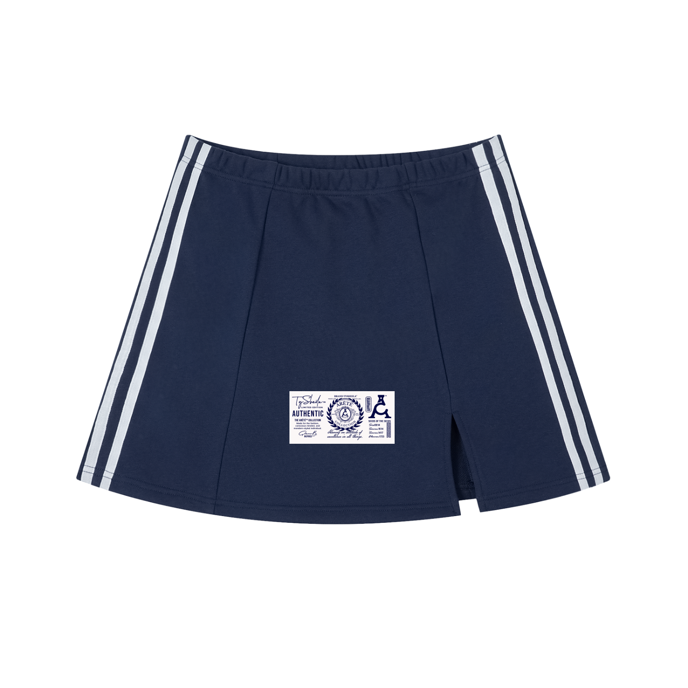 The ARĒTÉ Contrast Side Stripe Slit Skirt