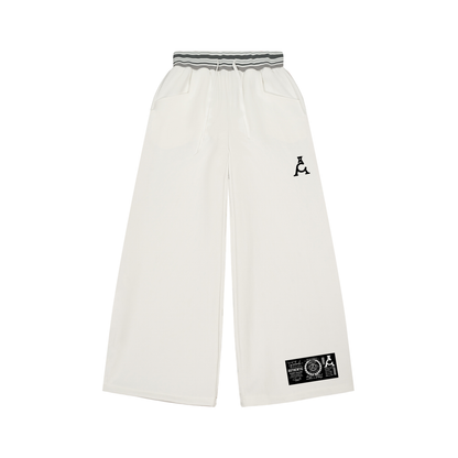 ARĒTÉ Logo Striped Waist Wide Leg Pants