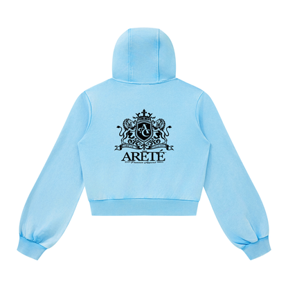 ARĒTÉ Women’s Vintage Wash Full Zip Hoodie