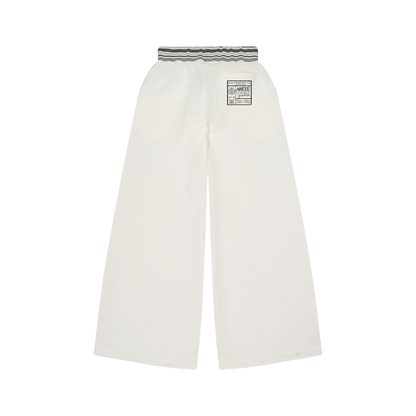 ARĒTÉ Logo Striped Waist Wide Leg Pants