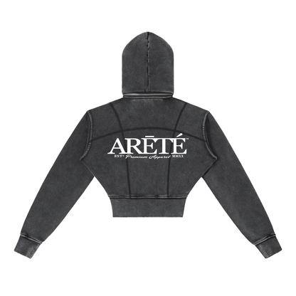 The ARĒTÉ Vintage Washed Cropped Fleece Hoodie