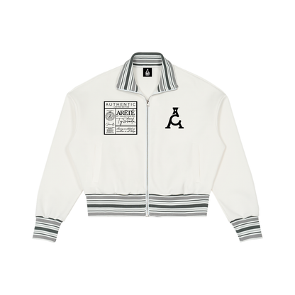 ARĒTÉ Logo Striped Rib Collar Zip Jacket