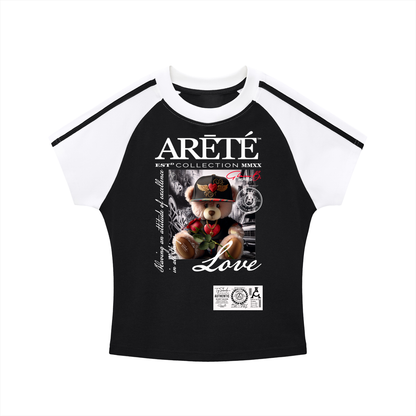 The ARĒTÉ™ Bear "LOVE" Bodycon Raglan Sleeve T-Shirt