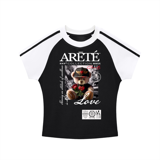 The ARĒTÉ™ Bear "LOVE" Bodycon Raglan Sleeve T-Shirt