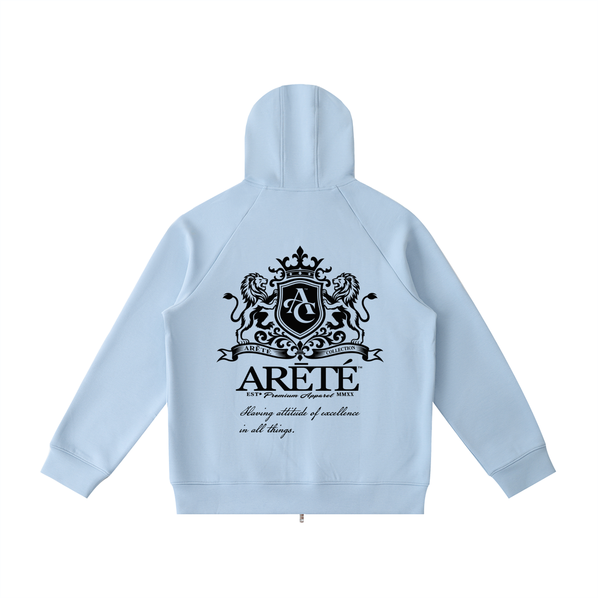 Heavyweight Raglan Sleeve Zip Hoodie