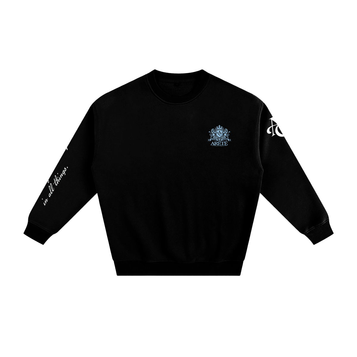 ARĒTÉ™ Signature Heraldic Logo Fleeced Sweatshirt