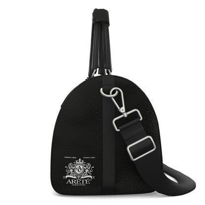 The ARĒTÉ™ Signature Heraldic Black Leather Duffle Bag