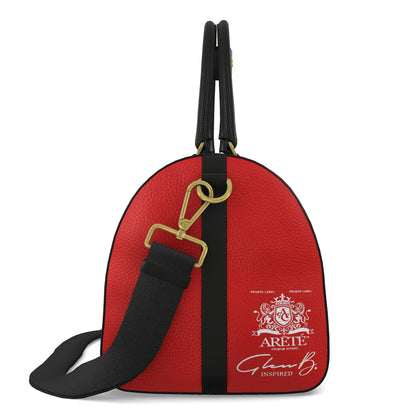 The ARĒTÉ™ Signature Heraldic Red Leather Duffle Bag