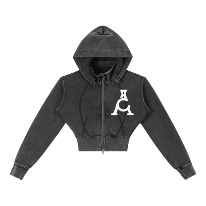 The ARĒTÉ Vintage Washed Cropped Fleece Hoodie