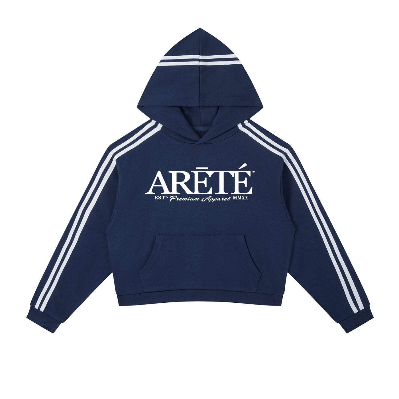 The ARĒTÉ Contrast Side Stripe Cropped Hoodie