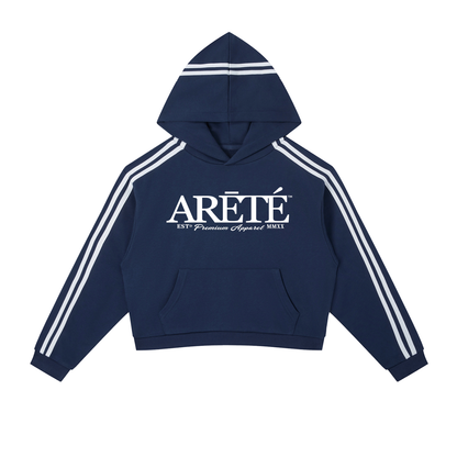 The ARĒTÉ Contrast Side Stripe Cropped Hoodie