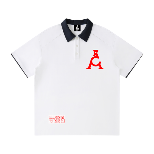 ARĒTÉ™ Contrast Collar Raglan Polo Shirt