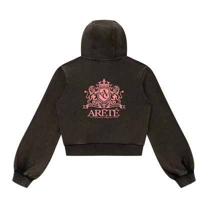 ARĒTÉ Women’s Vintage Wash Full Zip Hoodie