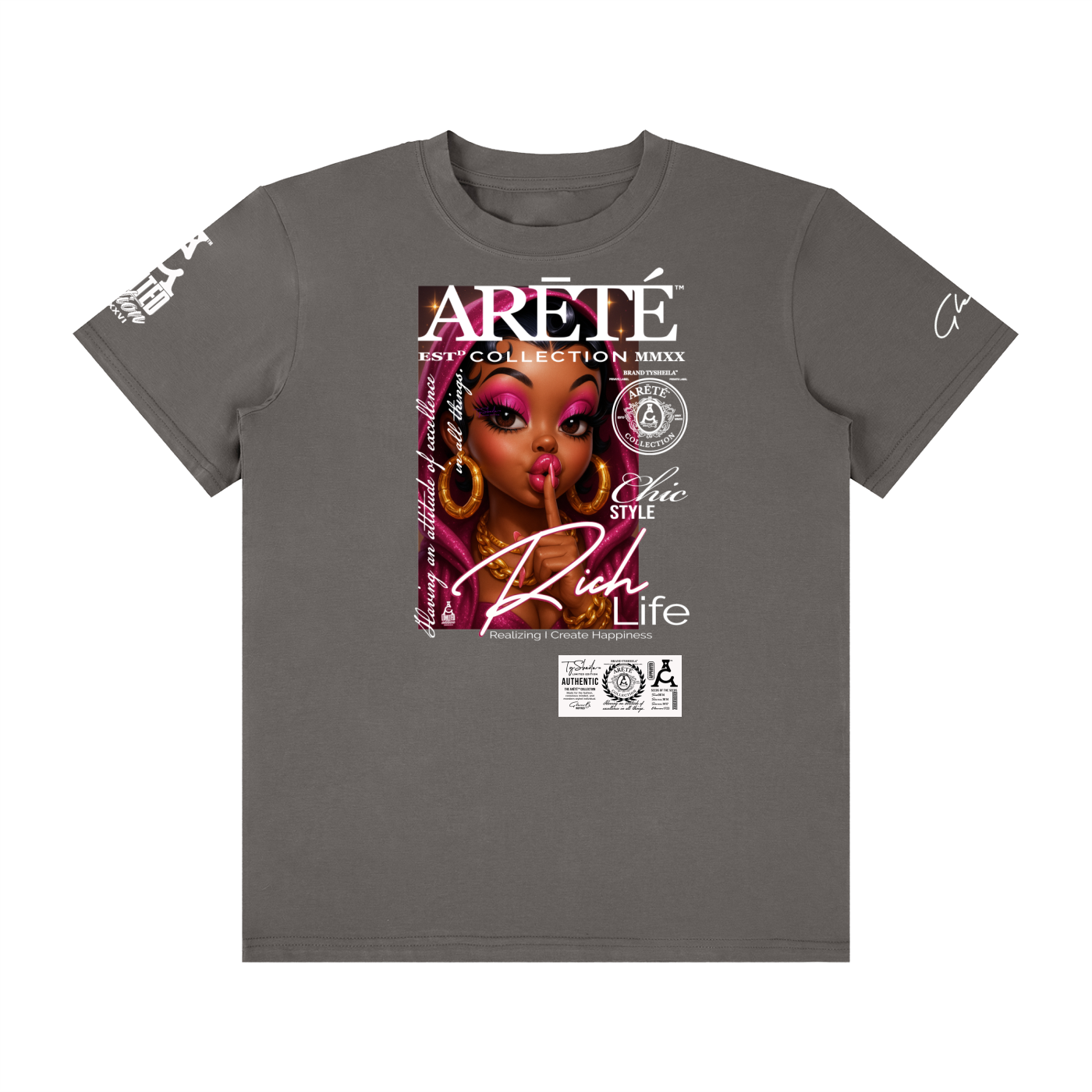 ARĒTÉ™ RICH Life Unisex Classic Crew Neck Tee