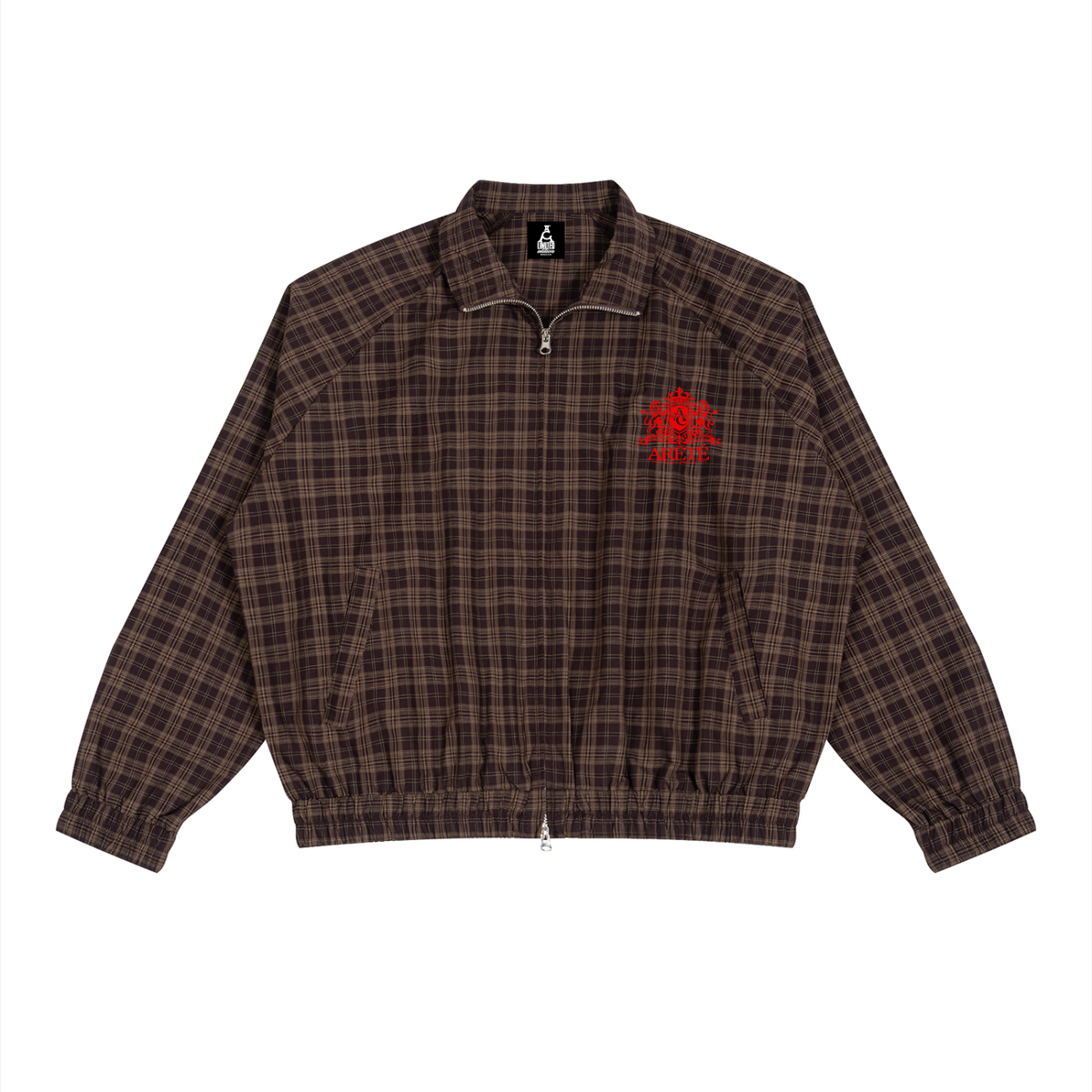 ARĒTÉ™ Unisex Plaid Full-Zip Track Jacket