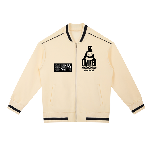 The ARĒTÉ Apricot Piping Zip Bomber Jacket