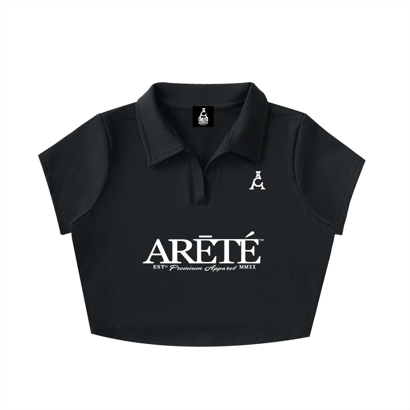 ARĒTÉ V-Neck Lapel Crop Top