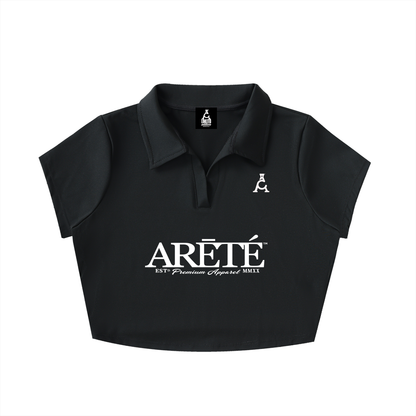 ARĒTÉ V-Neck Lapel Crop Top