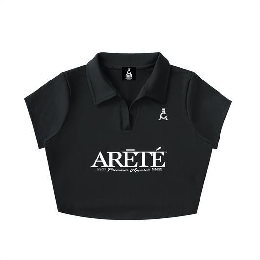 ARĒTÉ V-Neck Lapel Crop Top