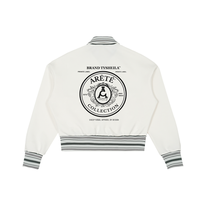 ARĒTÉ Logo Striped Rib Collar Zip Jacket