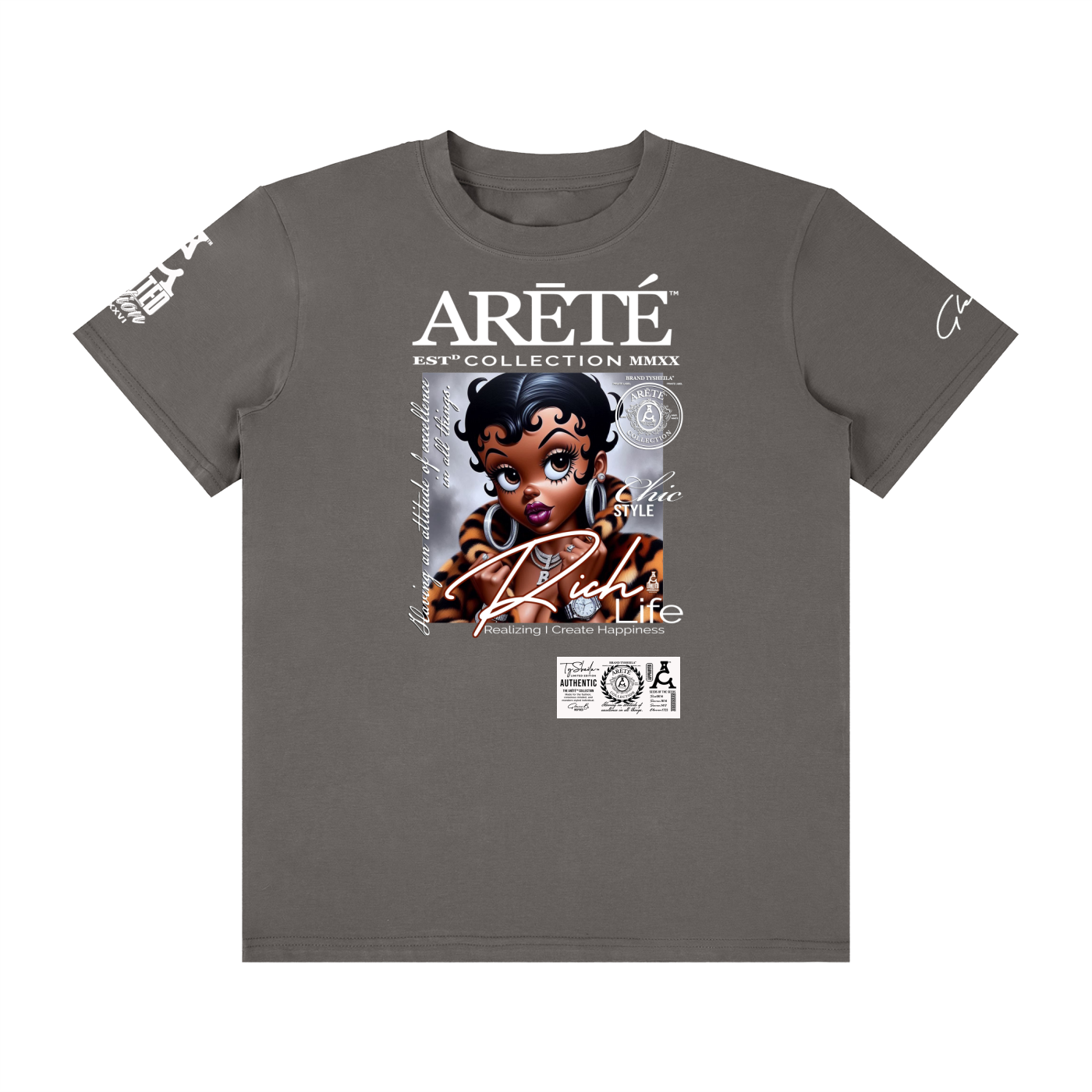 ARĒTÉ™ RICH Life Unisex Classic Crew Neck Tee