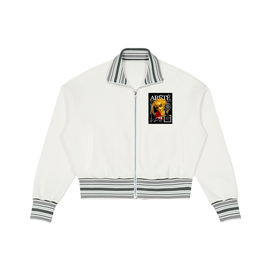 ARĒTÉ Striped Rib Collar Zip Jacket