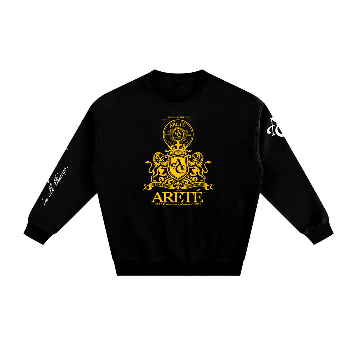 ARĒTÉ™ Signature Heraldic Logo Fleeced Sweatshirt