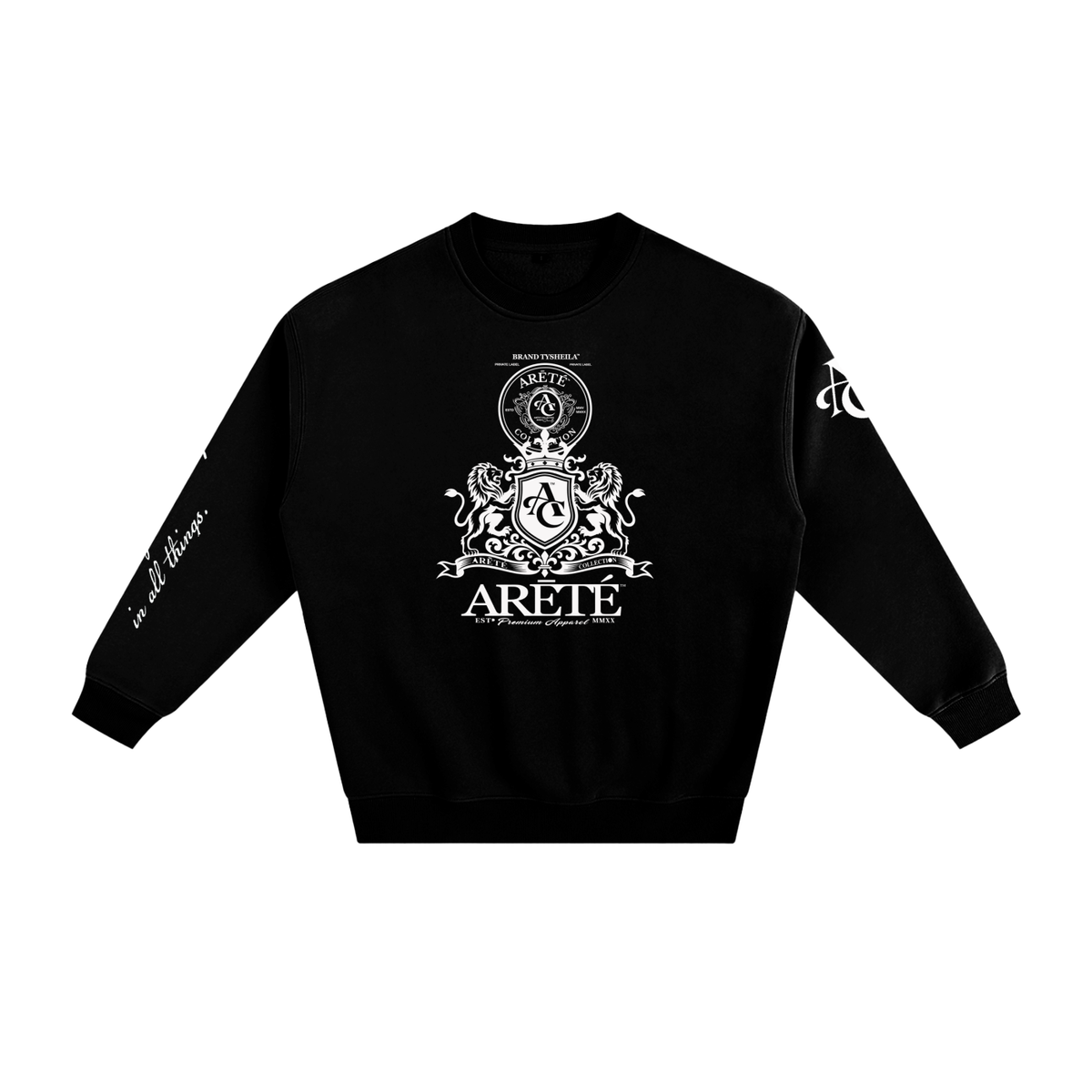 ARĒTÉ™ Signature Heraldic Logo Fleeced Sweatshirt