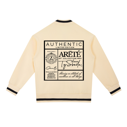 The ARĒTÉ Apricot Piping Zip Bomber Jacket