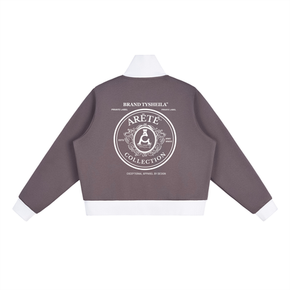 The ARĒTÉ Logo Fleece Cropped Track Jacket