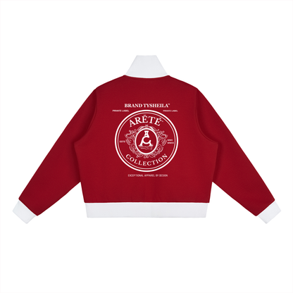 The ARĒTÉ Logo Fleece Cropped Track Jacket