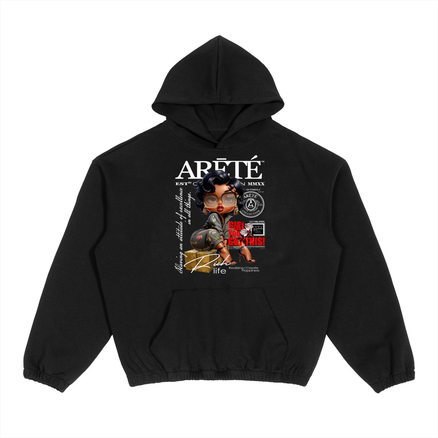 The ARĒTÉ Boxy Cinched Hem Hoodie