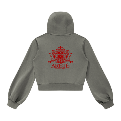 ARĒTÉ Women’s Vintage Wash Full Zip Hoodie