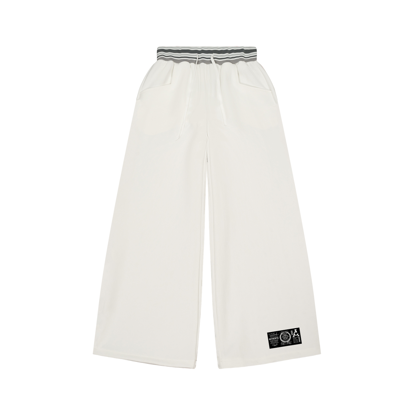 ARĒTÉ Striped Waist Wide Leg Pants