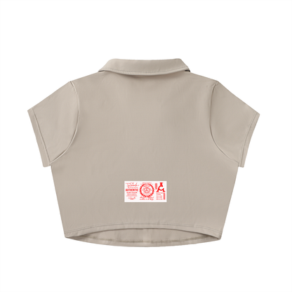 ARĒTÉ V-Neck Lapel Crop Top