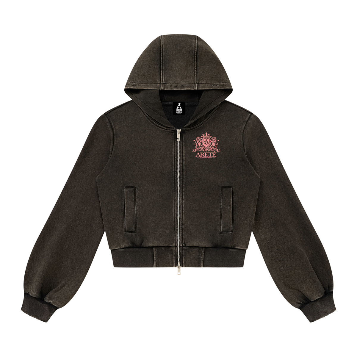 ARĒTÉ Women’s Vintage Wash Full Zip Hoodie