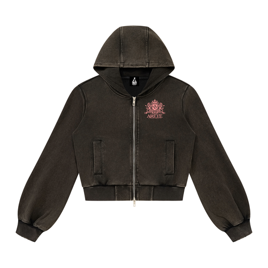 ARĒTÉ Women’s Vintage Wash Full Zip Hoodie