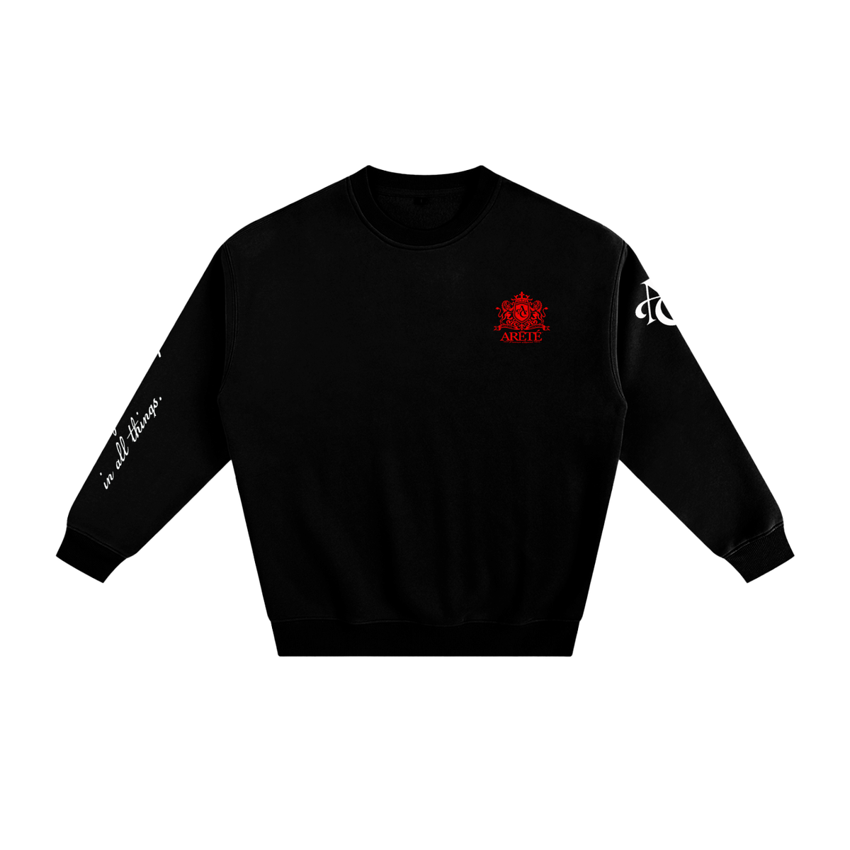 ARĒTÉ™ Signature Heraldic Logo Fleeced Sweatshirt