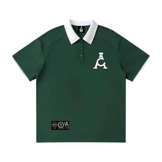 ARĒTÉ™ Contrast Collar Raglan Polo Shirt