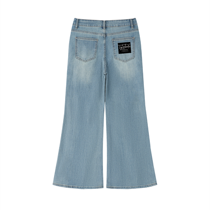 ARĒTÉ™ Women's Vintage Wash Flared Leg Jeans