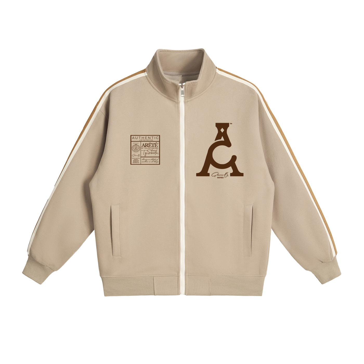 The ARĒTÉ Contrast Side-Stripe Stand Collar Jacket