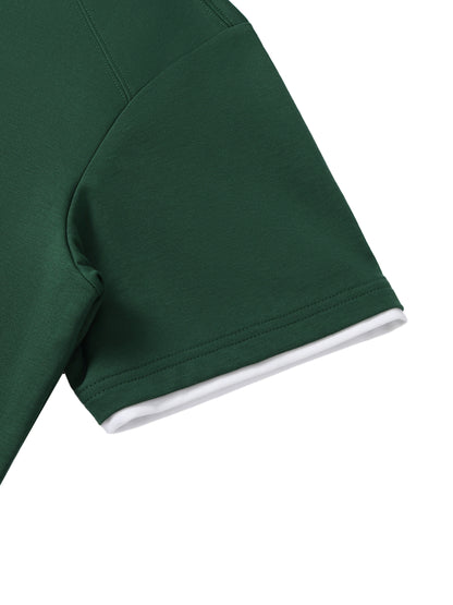 ARĒTÉ™ Contrast Collar Raglan Polo Shirt